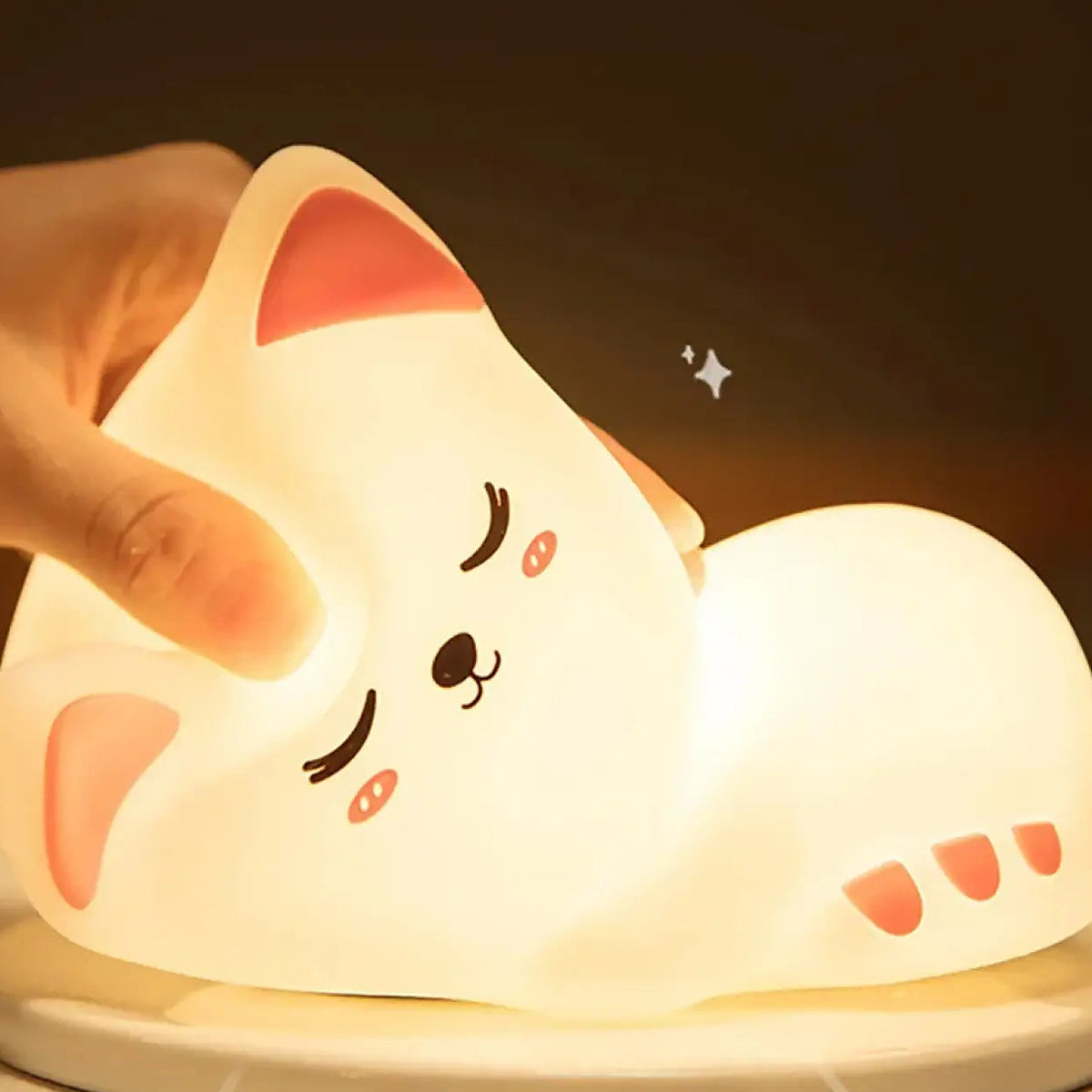 Veilleuse chat mignon pour chambre d'enfant