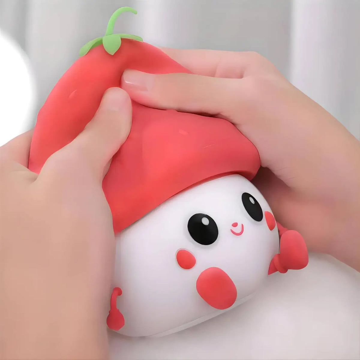 Veilleuse champignon en silicone doux, LED intégrée