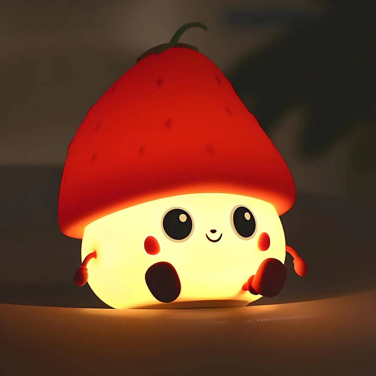 Veilleuse champignon en silicone doux, LED intégrée