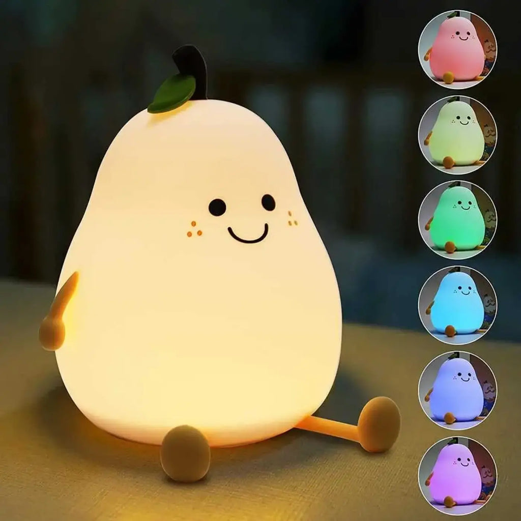 Veilleuse en forme de poire, fruit lumineux