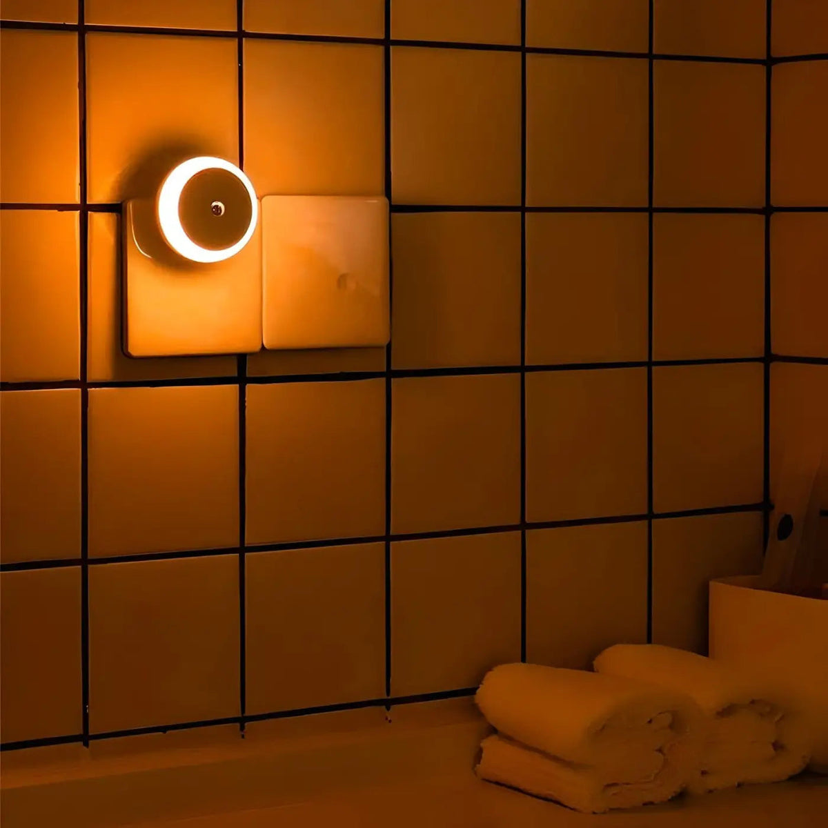 Veilleuse LED compacte à lumière chaude, style épuré
