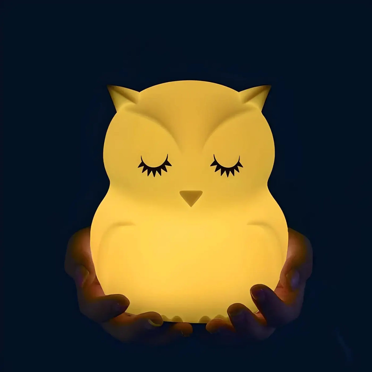 Veilleuse hibou en silicone doux, lumière de couleurs variées
