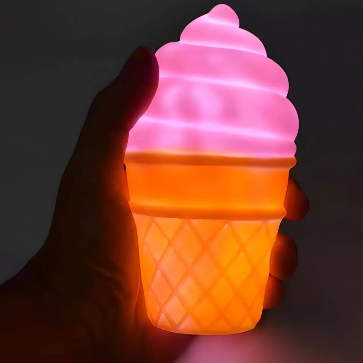 Veilleuse cornet de glace en silicone doux, chambre d'enfant