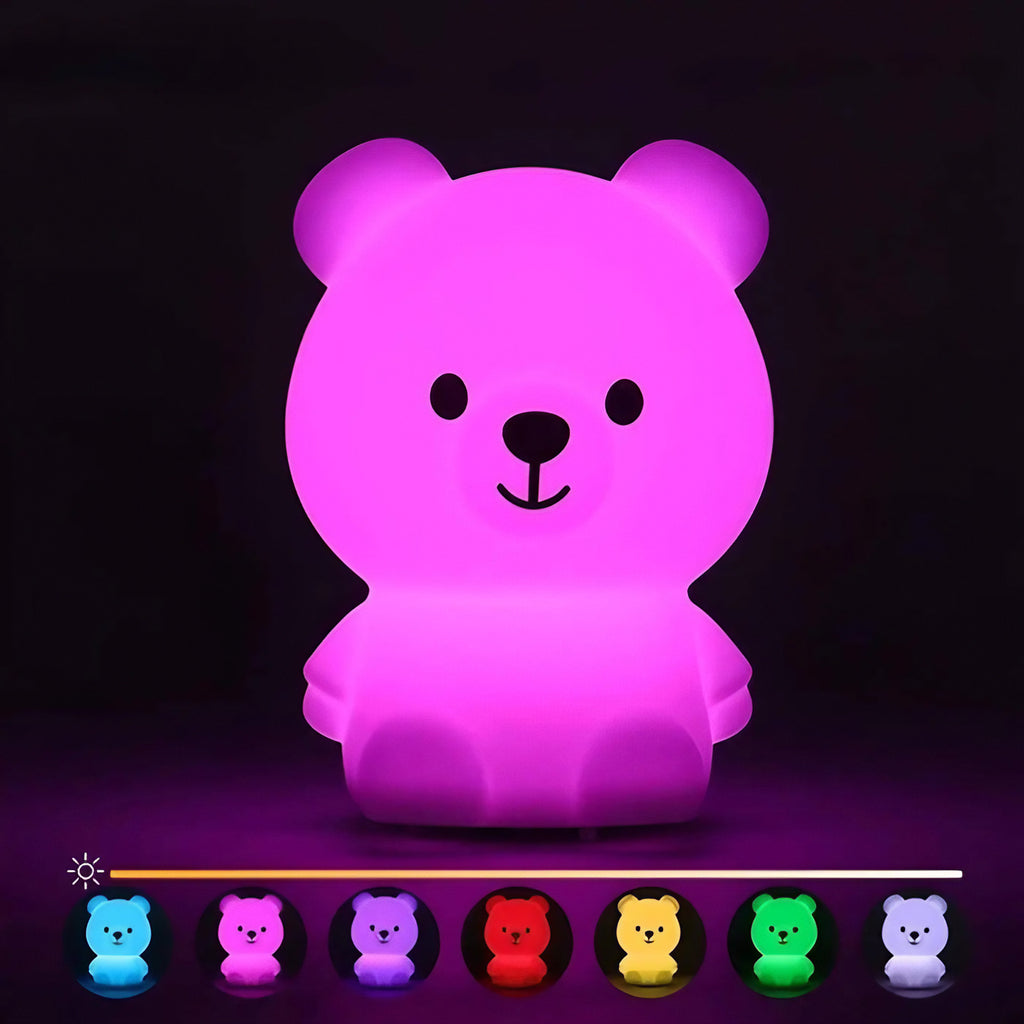 Veilleuse en silicone sur batterie, jeu de couleurs