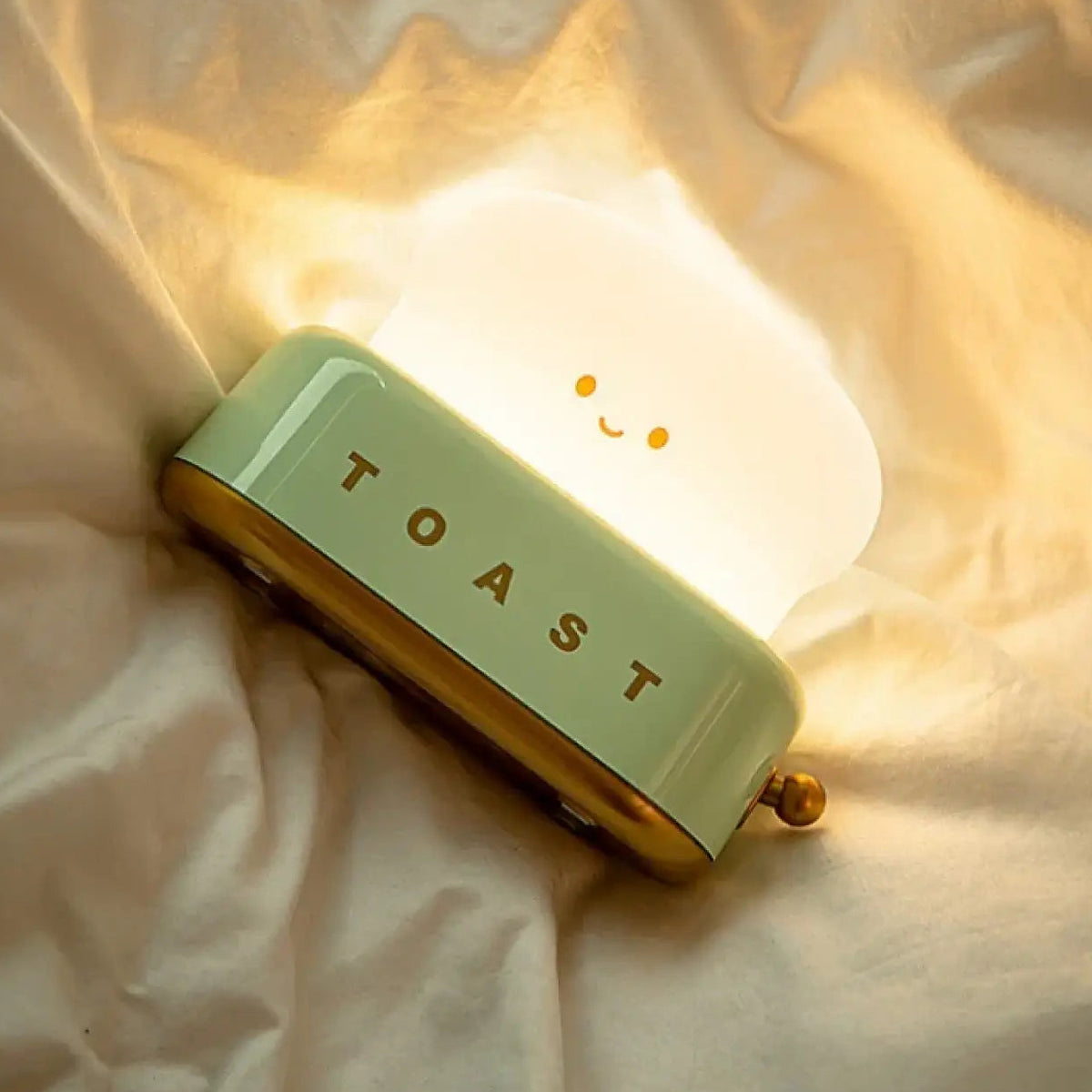 Veilleuse toast kawaii, verte ou rose, vert