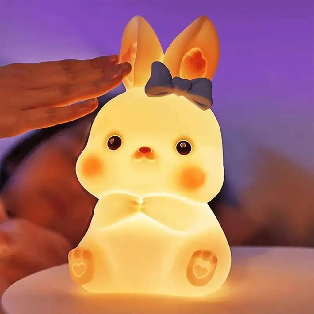 Veilleuse lapin pour chambre de fille, déco douce et pastel