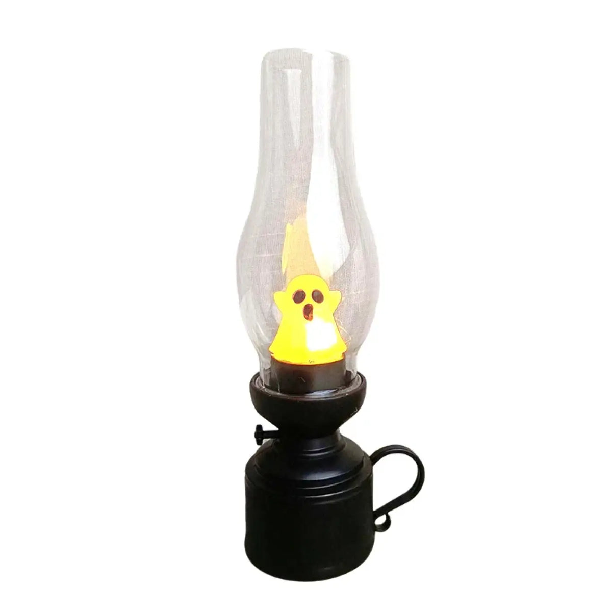 Veilleuse effet flamme façon lampe à pétrole, jaune ou rouge, jaune