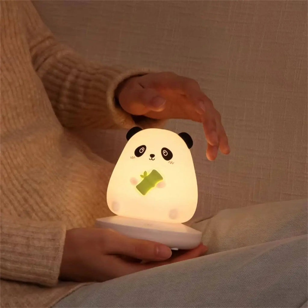 Veilleuse panda en silicone souple, rechargeable par USB