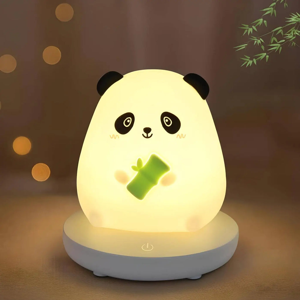 Veilleuse panda en silicone souple, rechargeable par USB