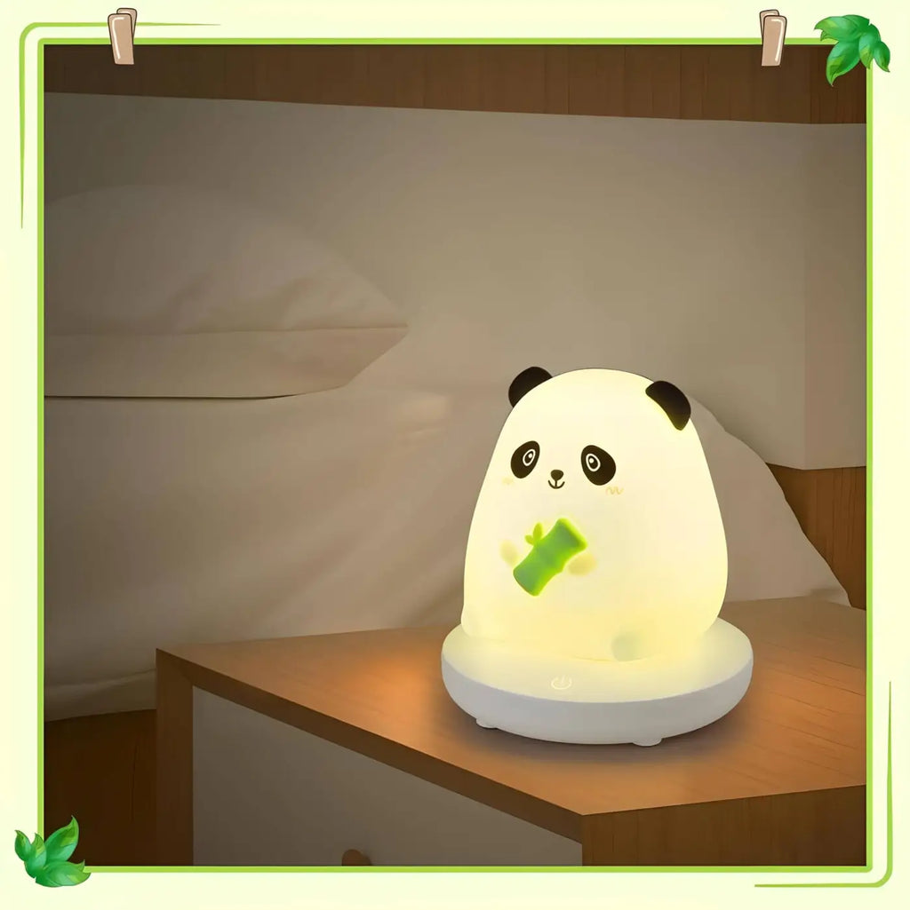 Veilleuse panda en silicone souple, rechargeable par USB