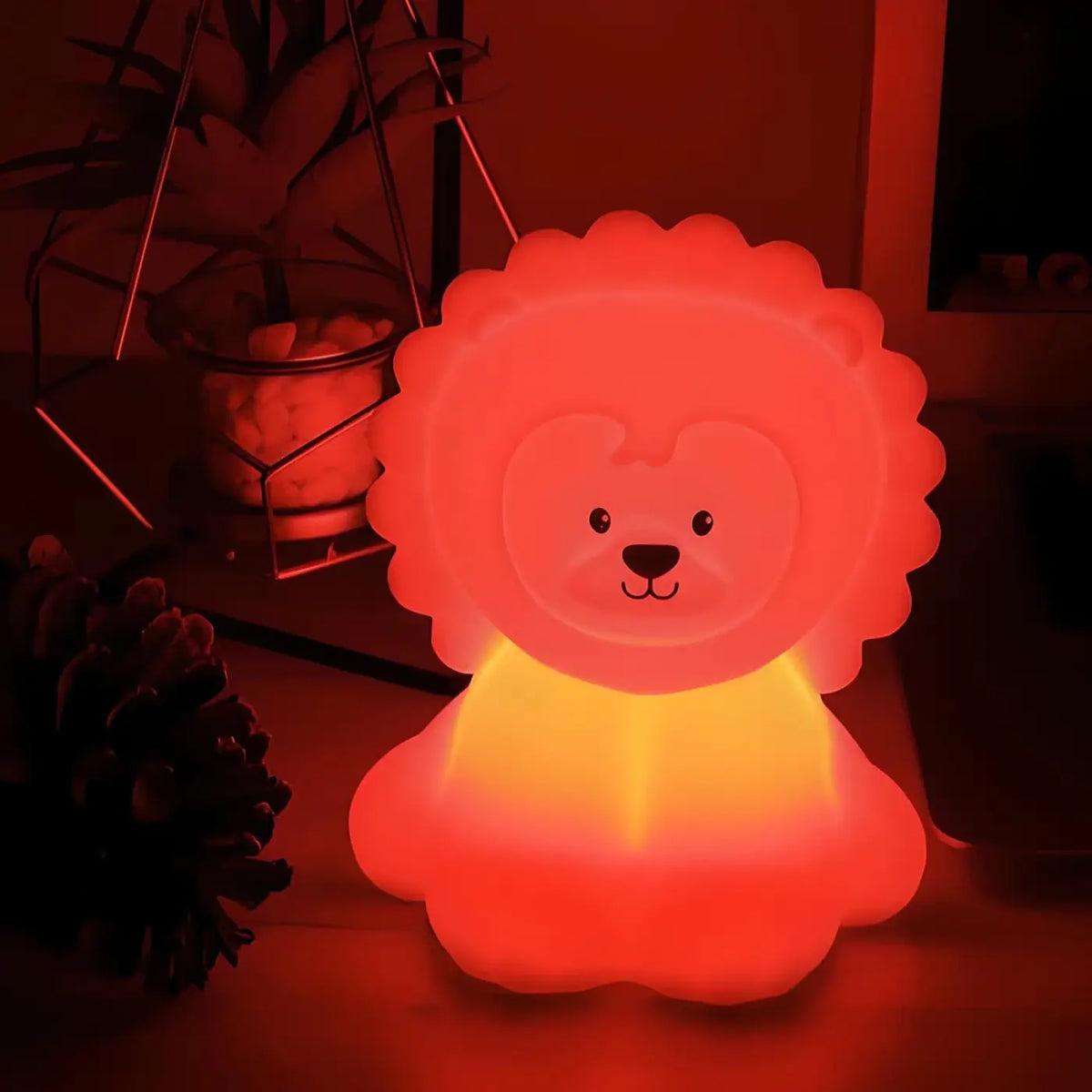 Veilleuse petit lion aux couleurs de lumière variables
