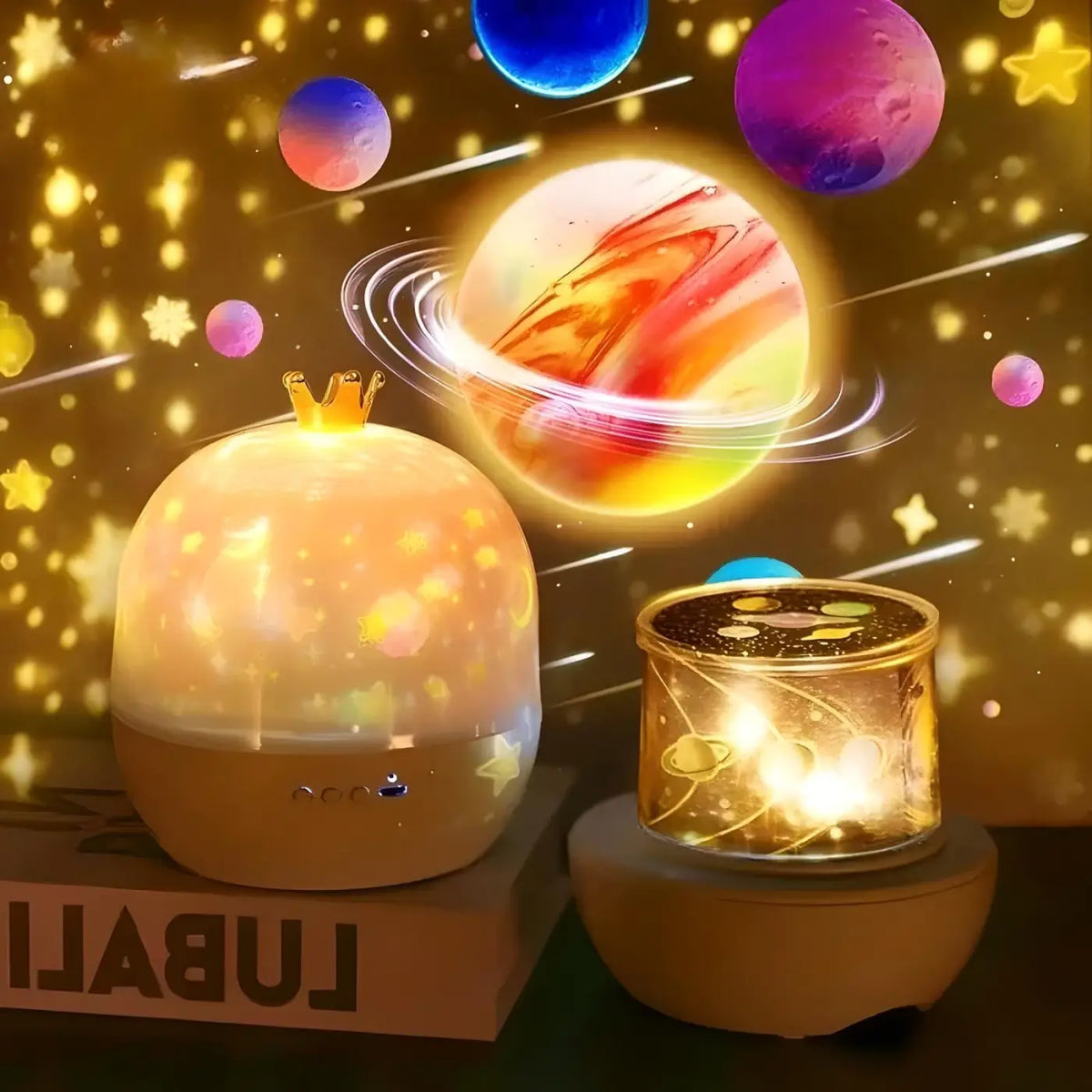 Veilleuse projecteur ciel étoilé et univers marin, en ABS