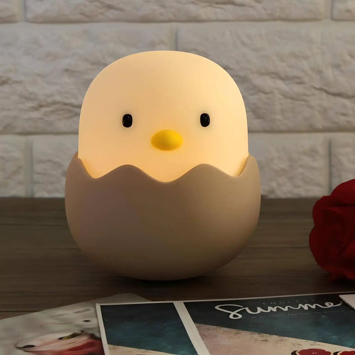Veilleuse œuf de poule, luminosité ajustable, recharge USB