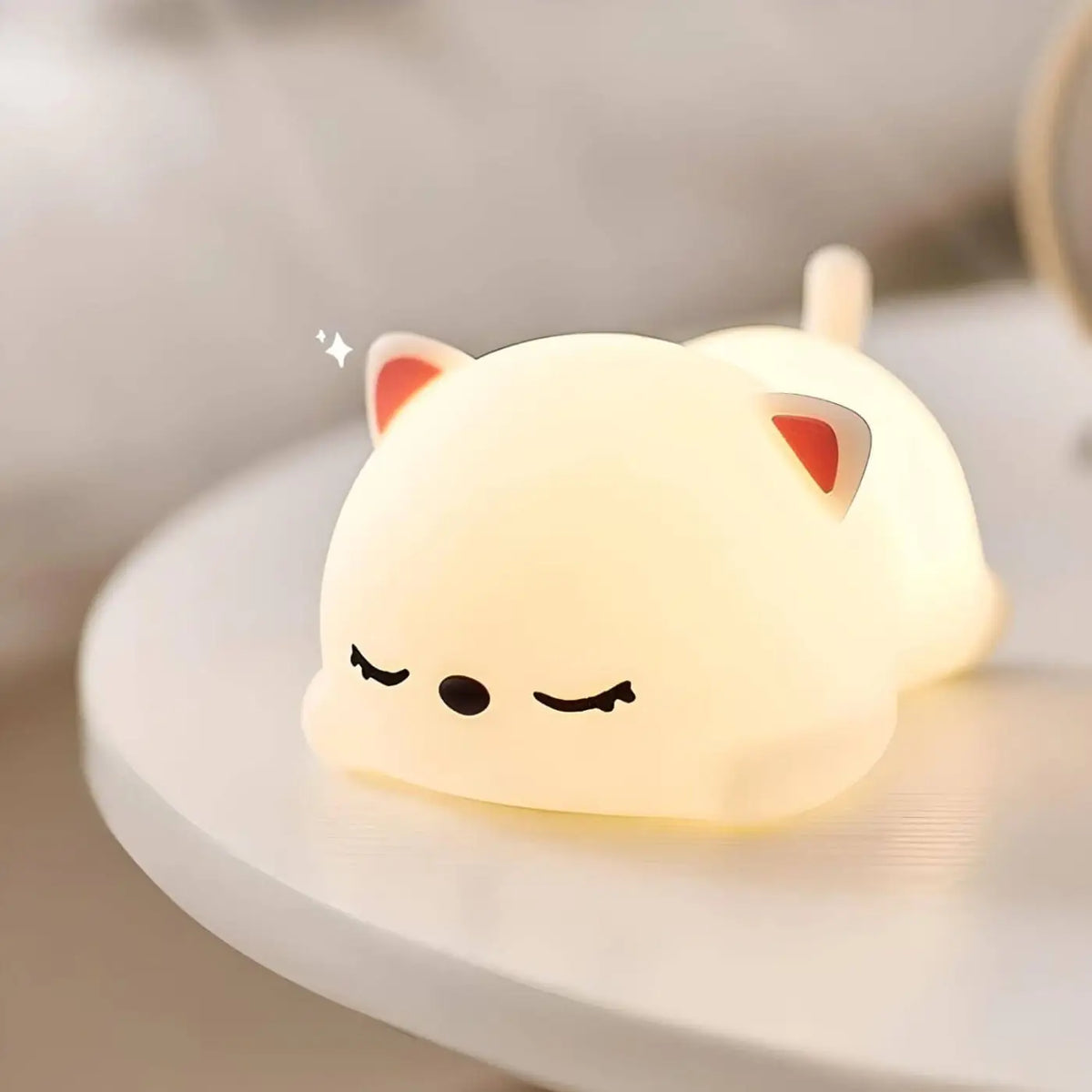 Veilleuse chaton en silicone souple pour chambre d'enfant
