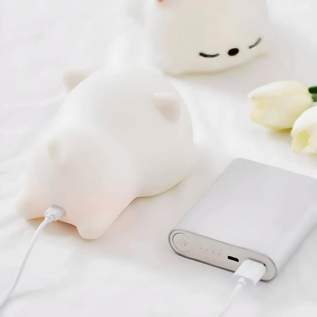 Veilleuse chaton en silicone souple pour chambre d'enfant