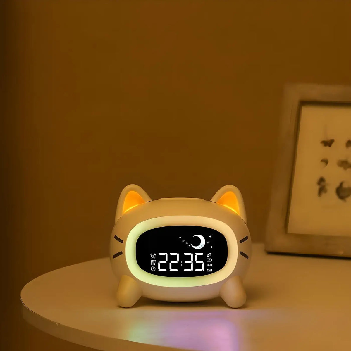 Veilleuse petit chat en silicone, jeu de couleurs