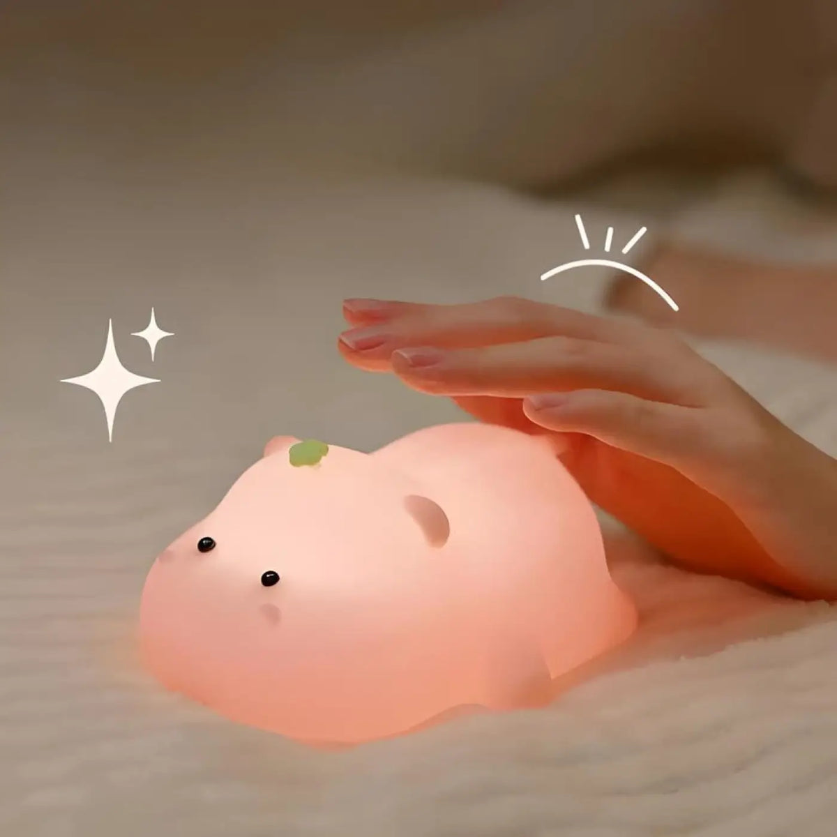 Veilleuse en silicone souple aux formes arrondies, chambre d'enfant