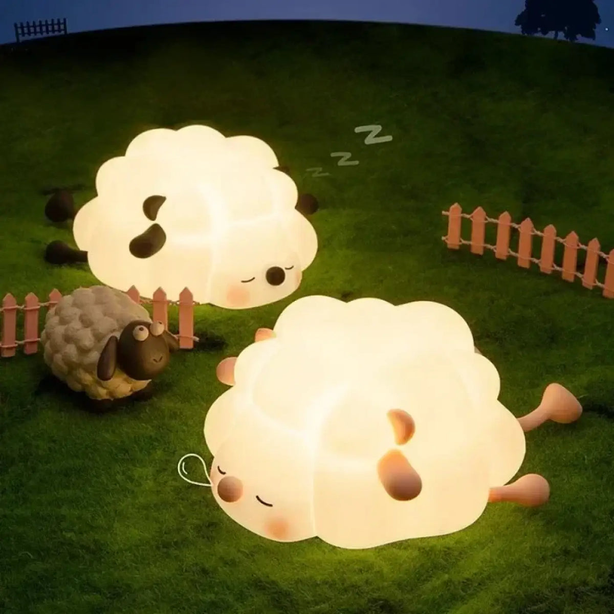 Veilleuse animal pour chambre d'enfant, lapin, mouton ou panda