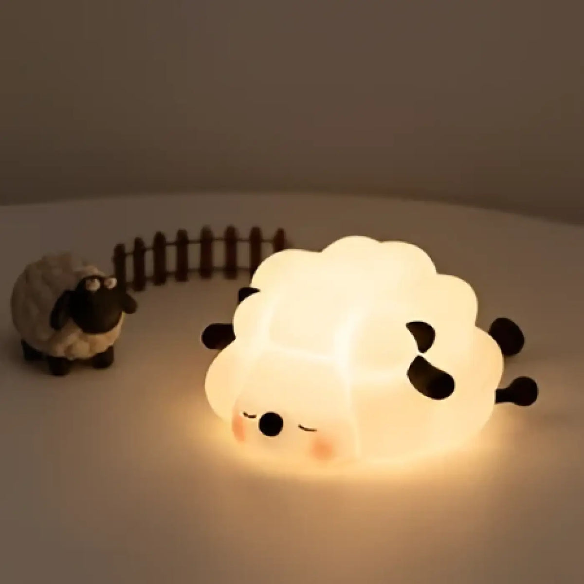 Veilleuse mouton en silicone, rose ou noir, noir