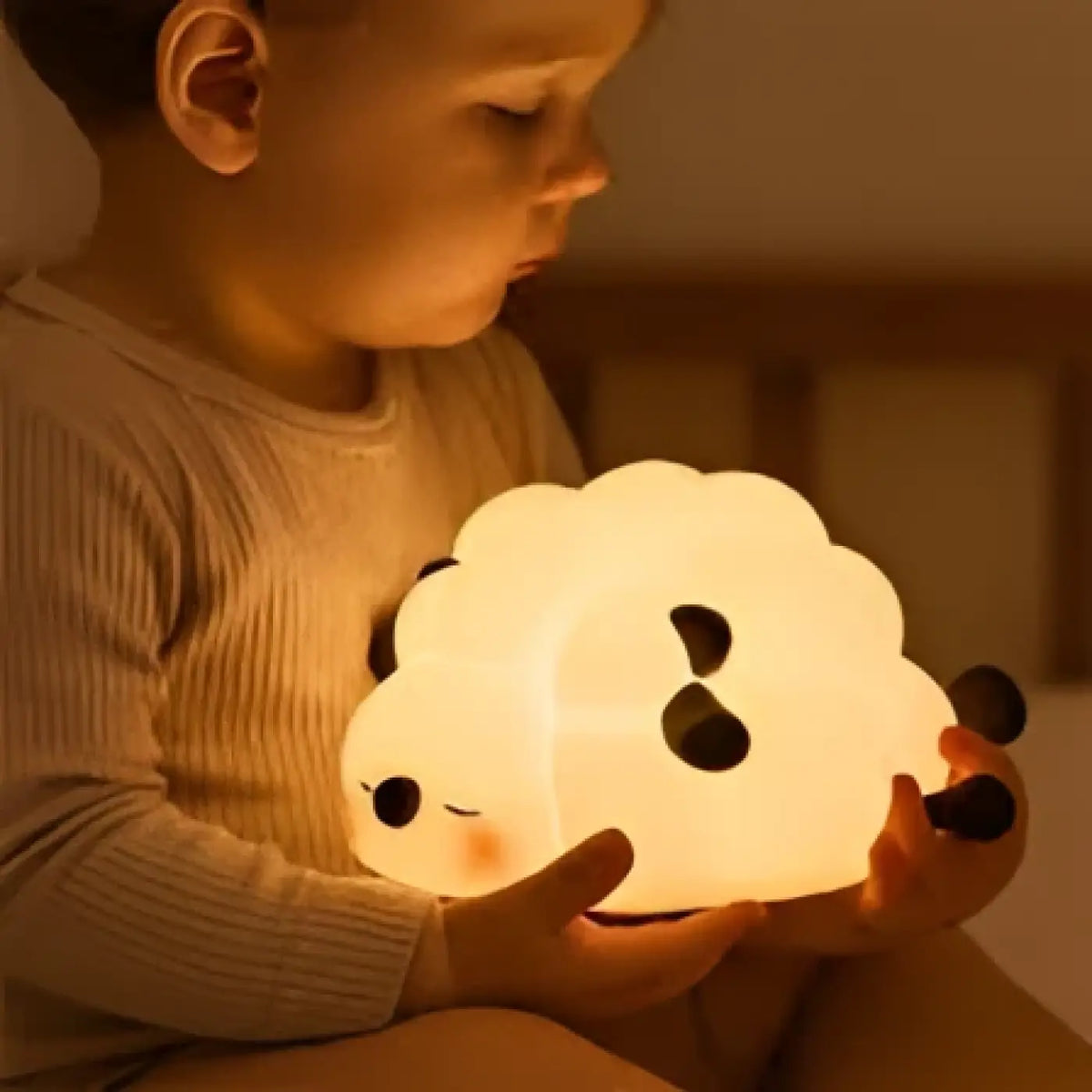 Veilleuse mouton en silicone, rose ou noir