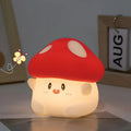 Veilleuse champignon à chapeau rouge, silicone, tactile