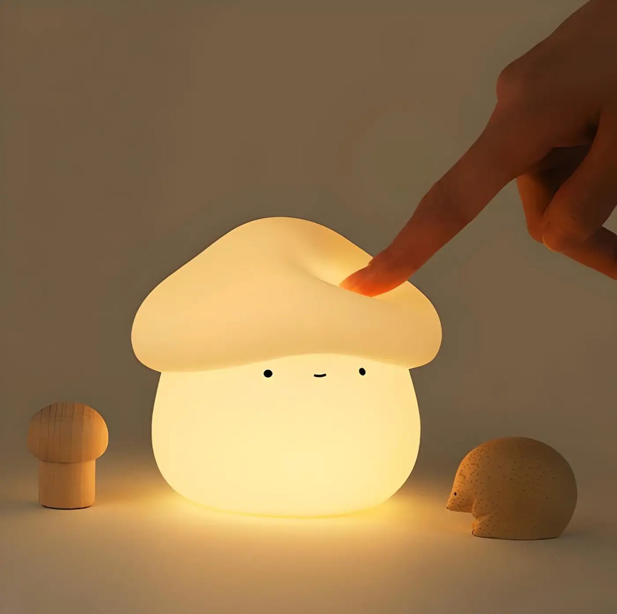 Veilleuse champignon rechargeable, luminosité réglable