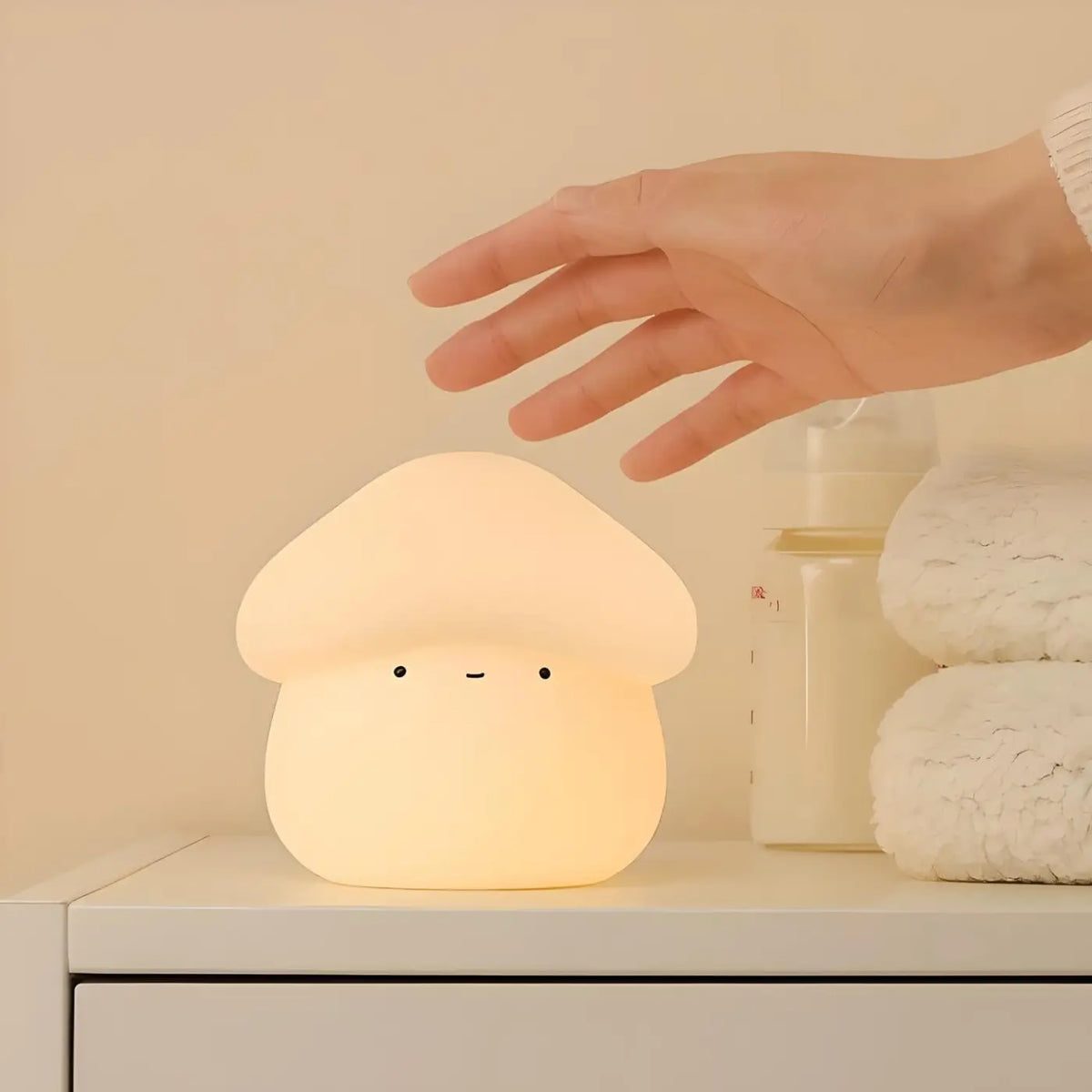 Veilleuse champignon rechargeable, luminosité réglable