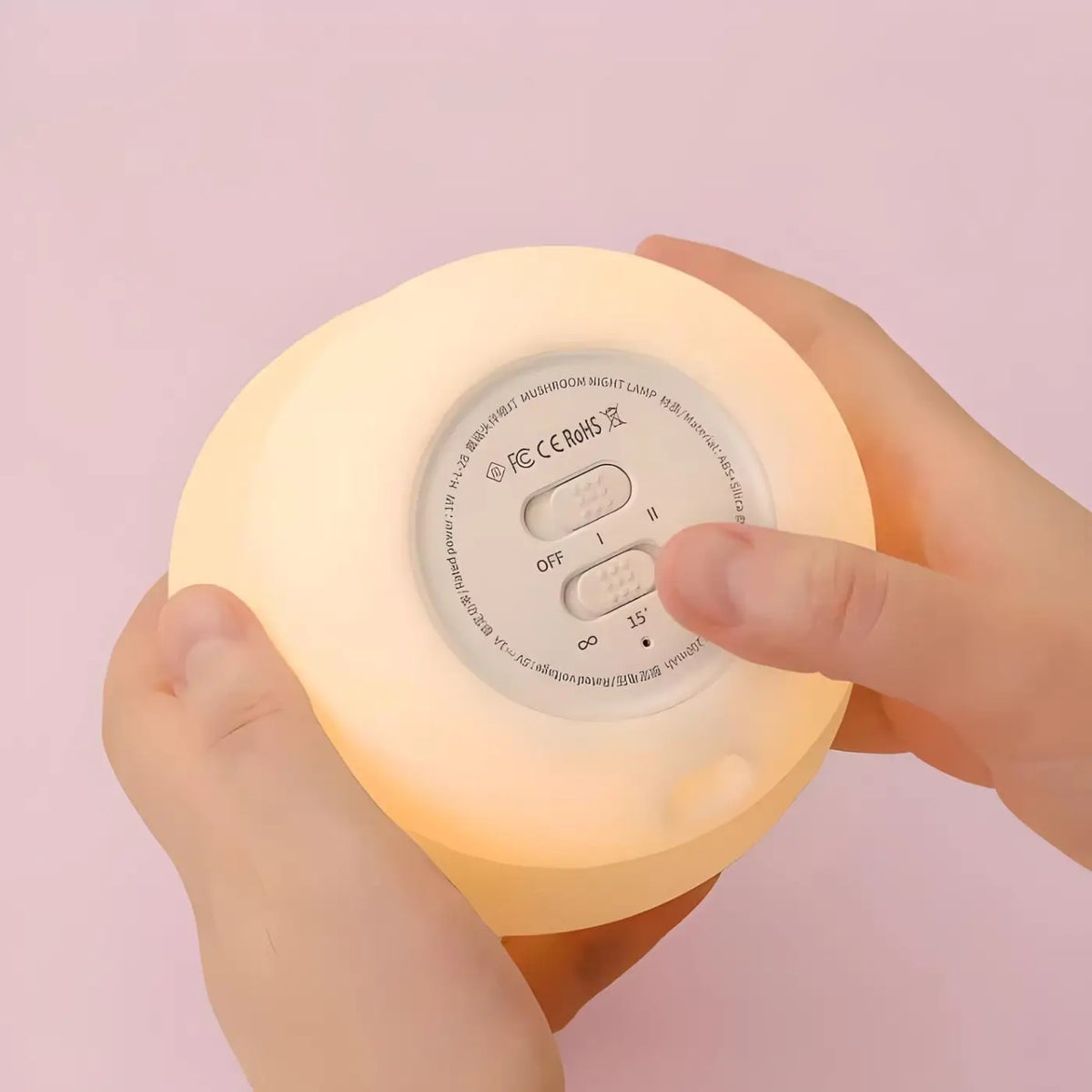 Veilleuse champignon rechargeable, luminosité réglable