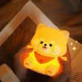 Veilleuse panda roux en silicone souple, lumière ajustable