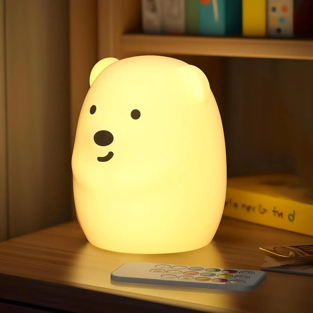 Veilleuse enfant en silicone doux, lumière de plusieurs couleurs
