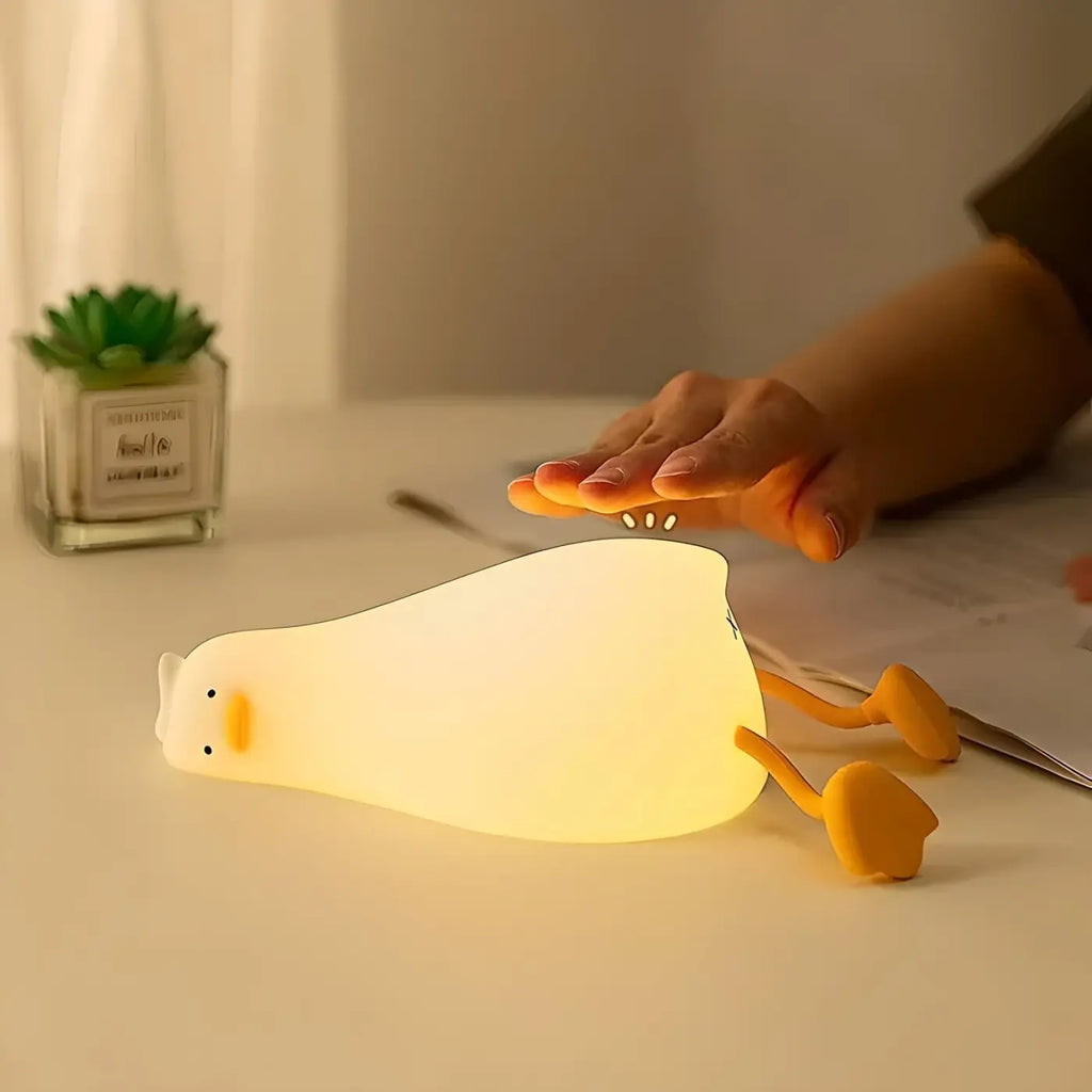 Veilleuse oie en silicone, lumière réglable et minuterie