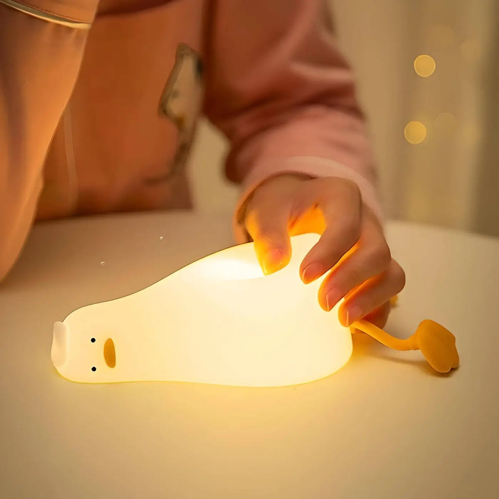 Veilleuse oie en silicone, lumière réglable et minuterie