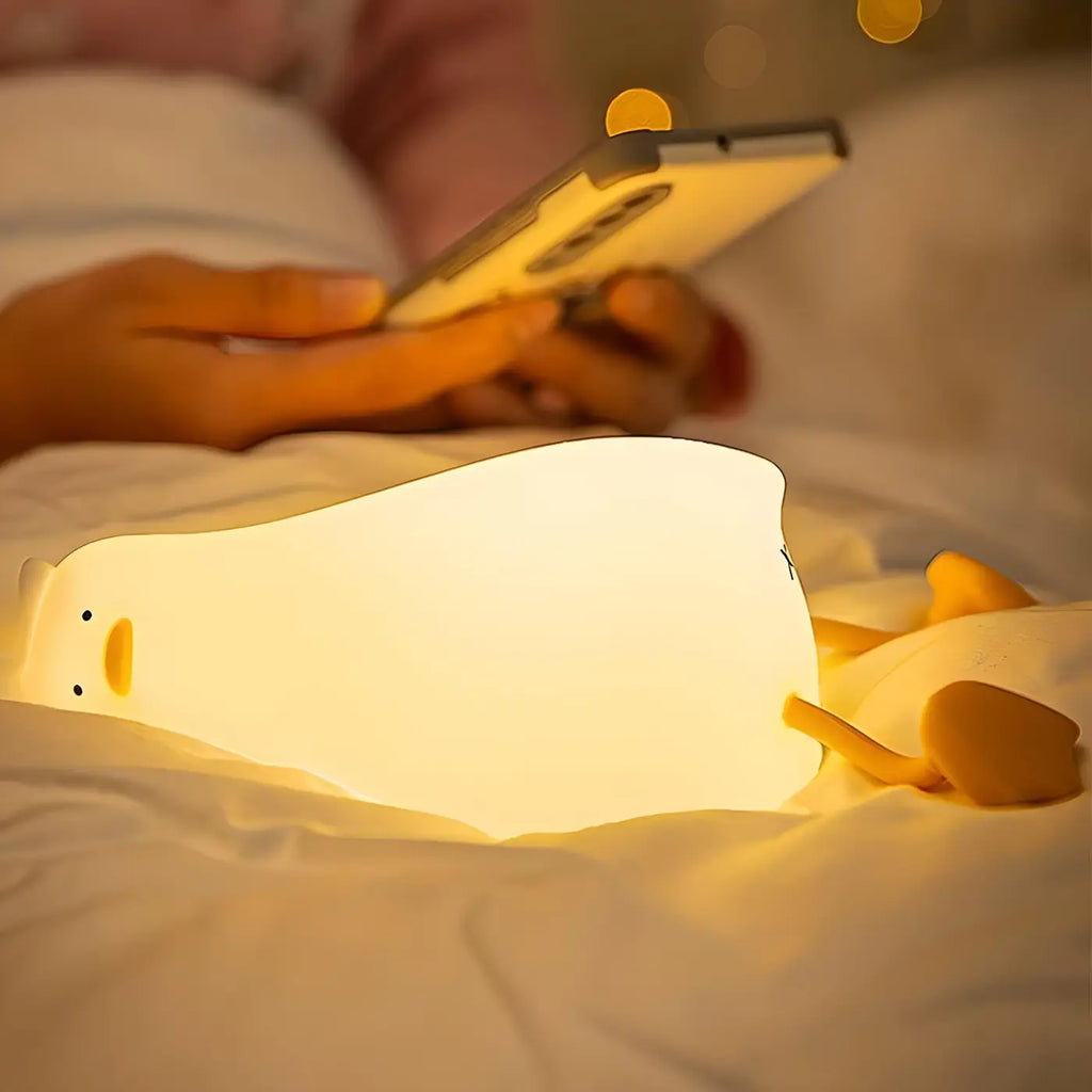 Veilleuse oie en silicone, lumière réglable et minuterie