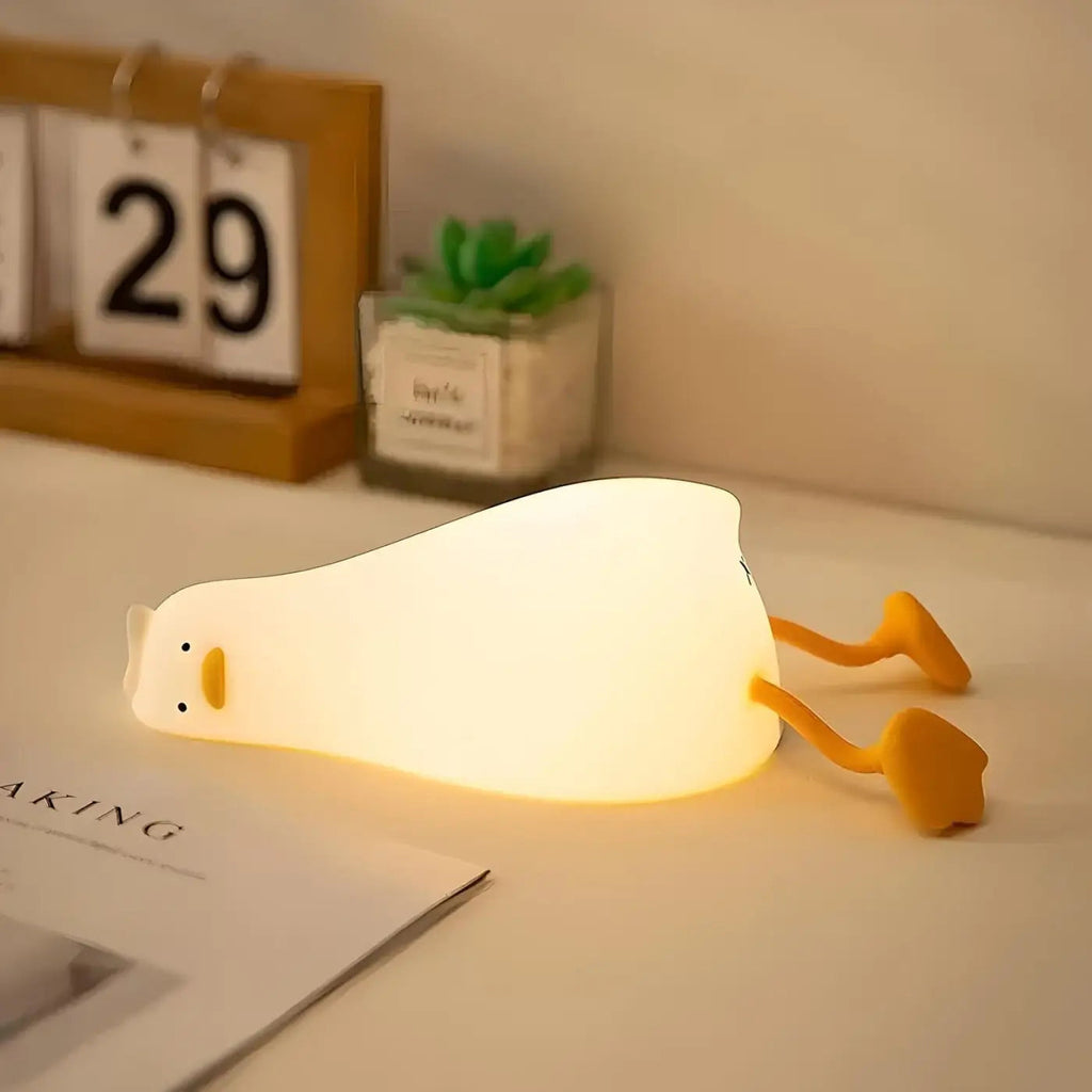 Veilleuse oie en silicone, lumière réglable et minuterie
