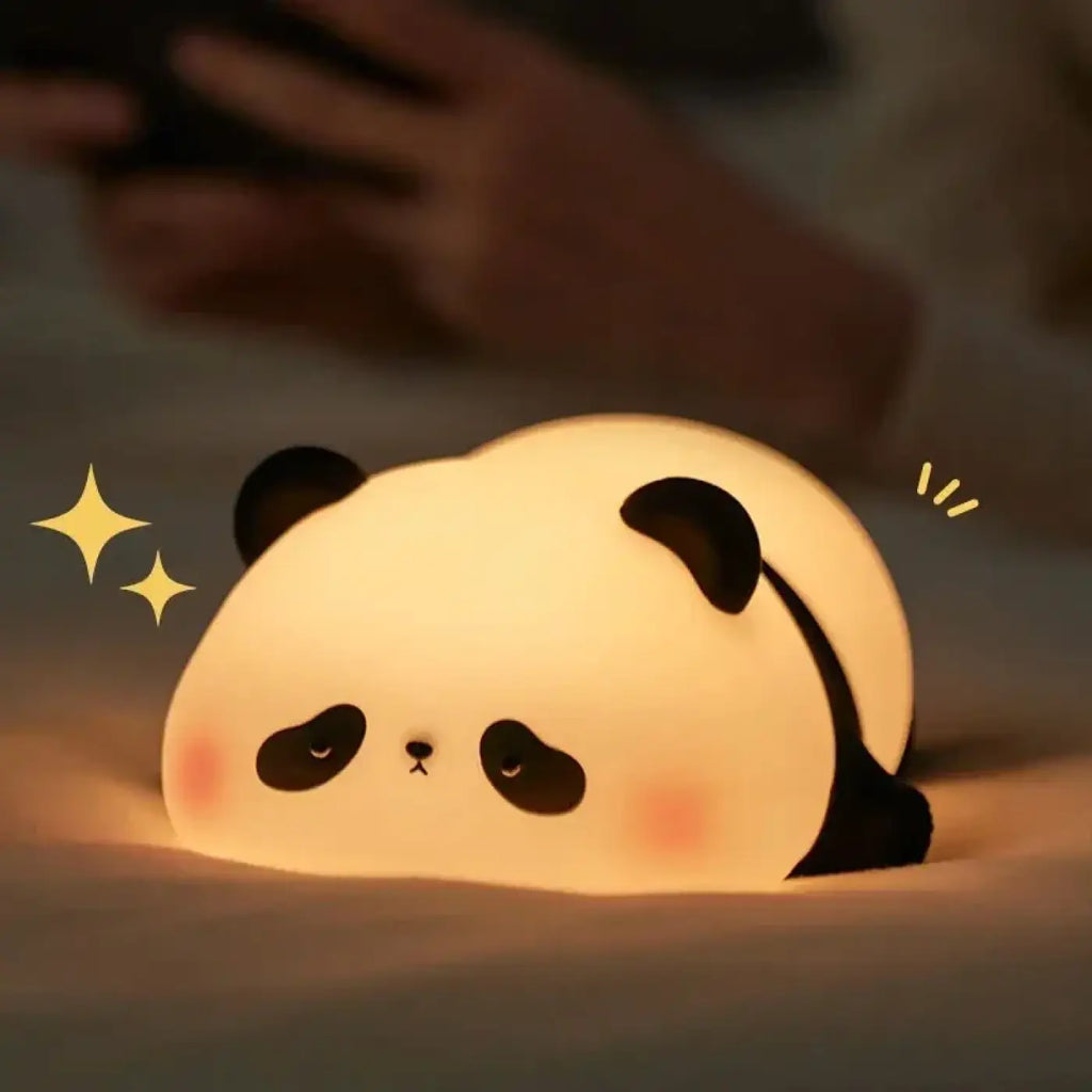 Veilleuse panda en silicone souple pour chambre d'enfant