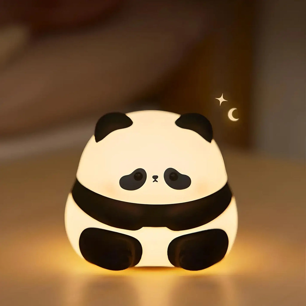 Veilleuse panda expressif aux formes arrondies