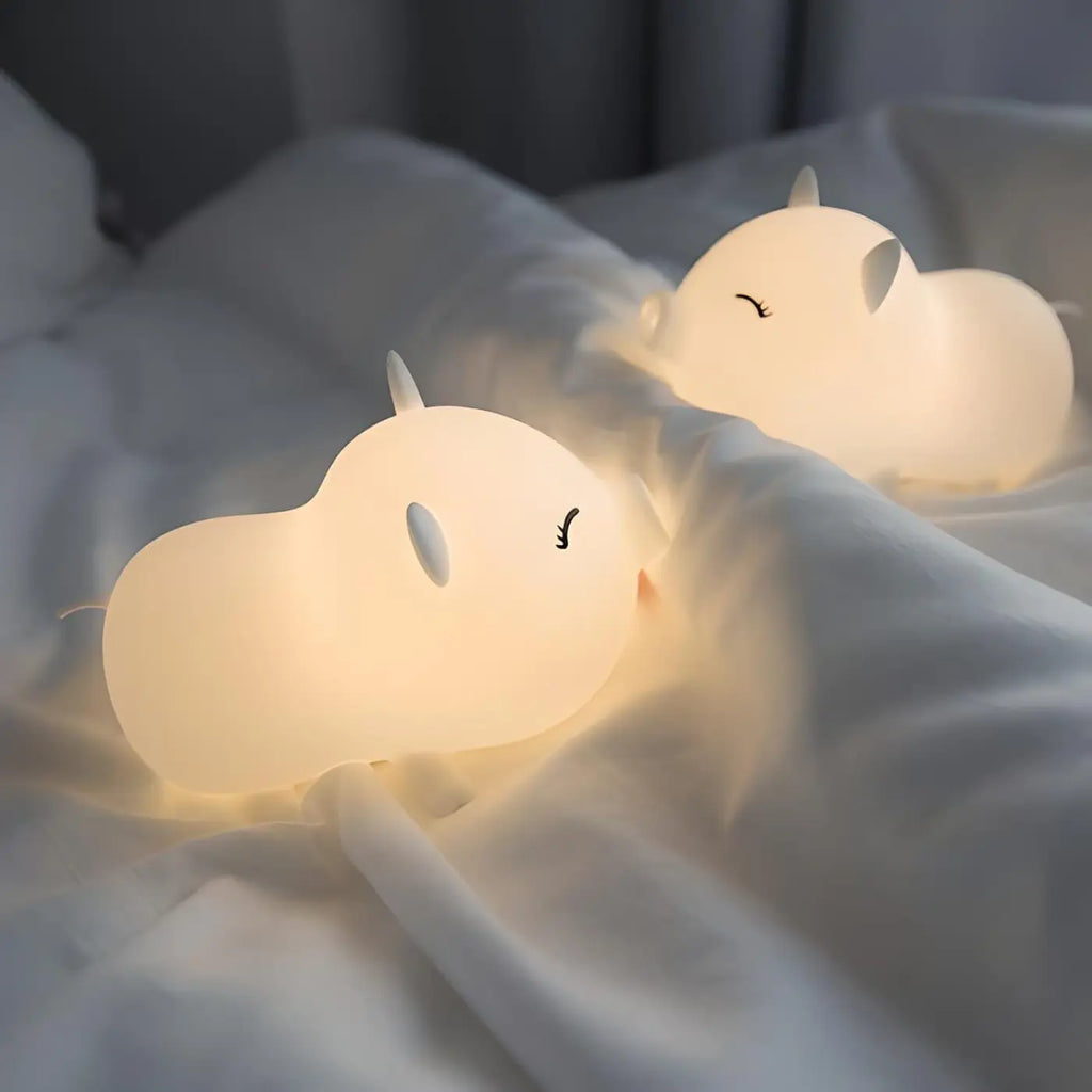 Veilleuse petit cochon tout rond, en silicone souple