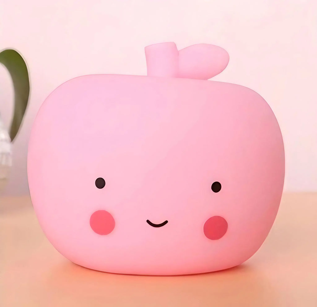 Veilleuse pomme pour chambre d'enfant, rose ou bleue, rose