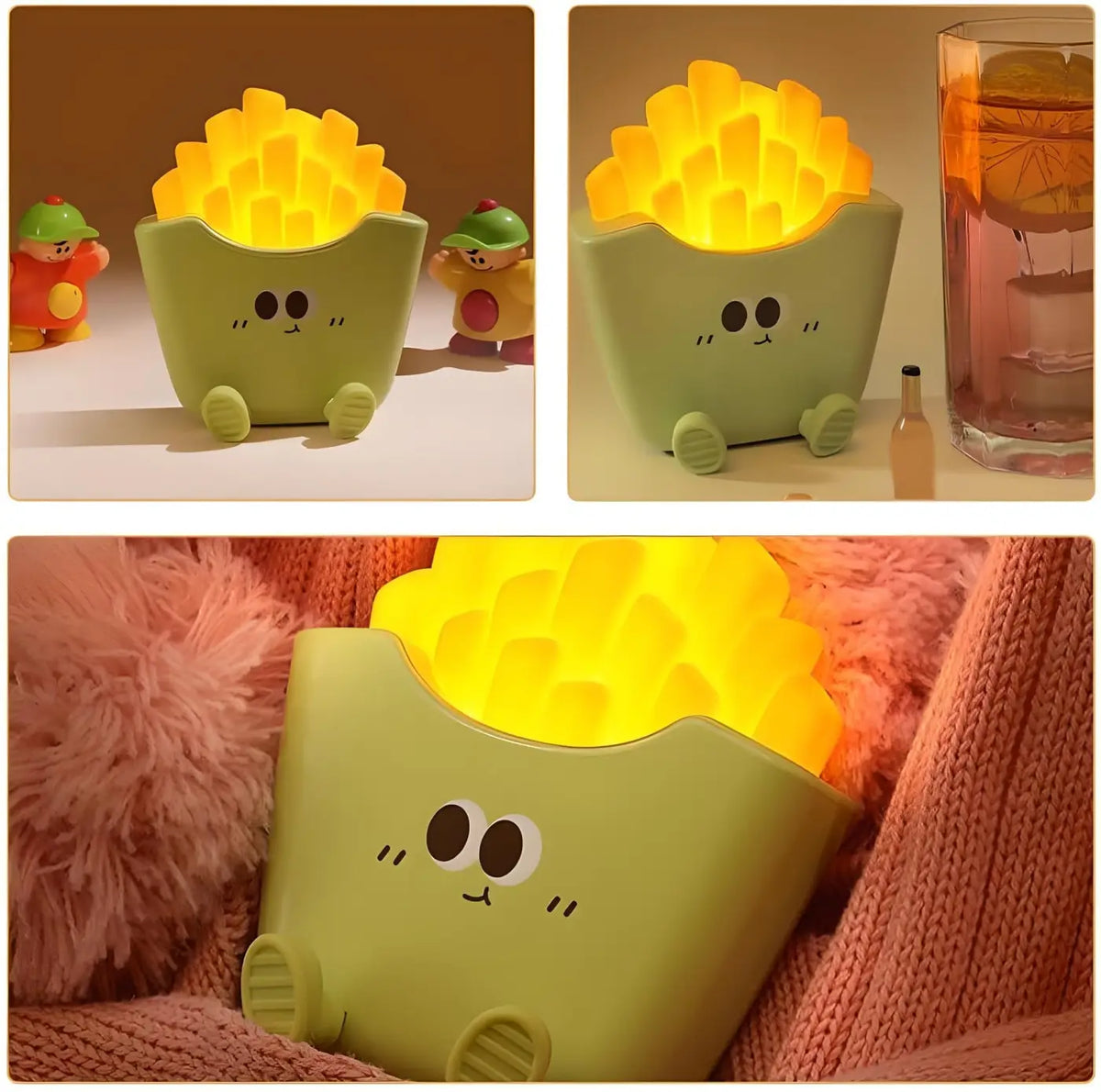 Veilleuse gourmande rechargeable USB, rouge, vert ou rose