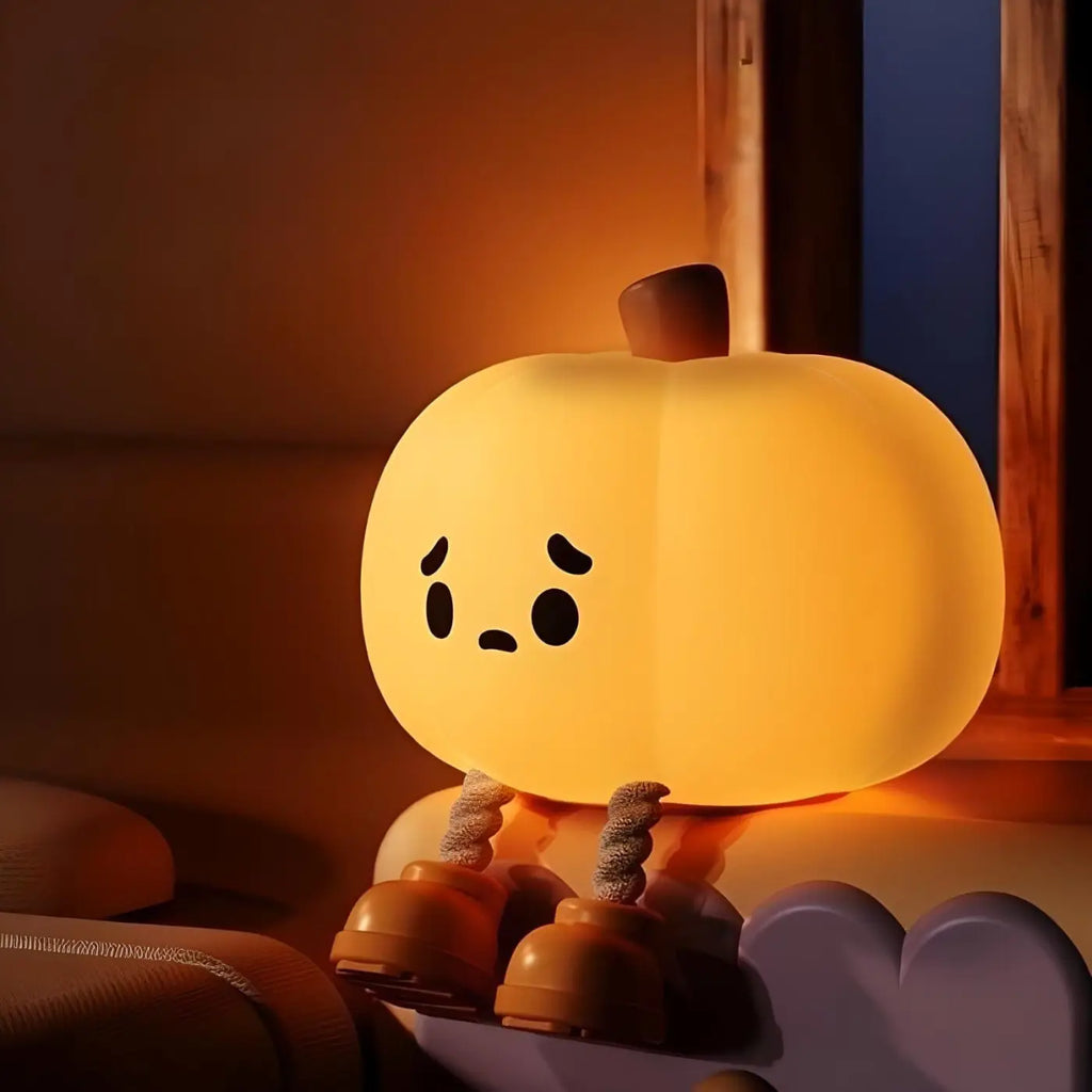 Veilleuse citrouille en silicone souple, déco d'automne