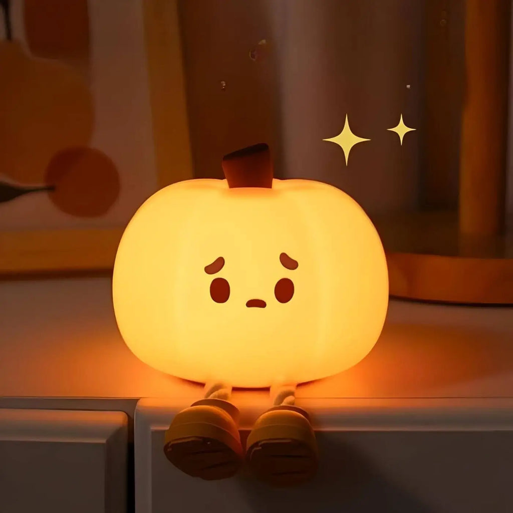 Veilleuse citrouille en silicone souple, déco d'automne