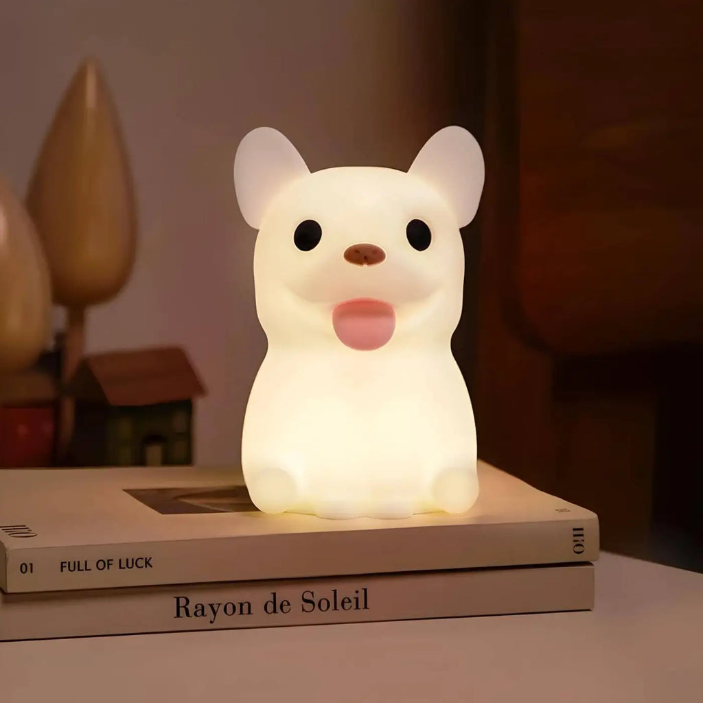 Veilleuse chiot en silicone, intensité réglable, rechargeable