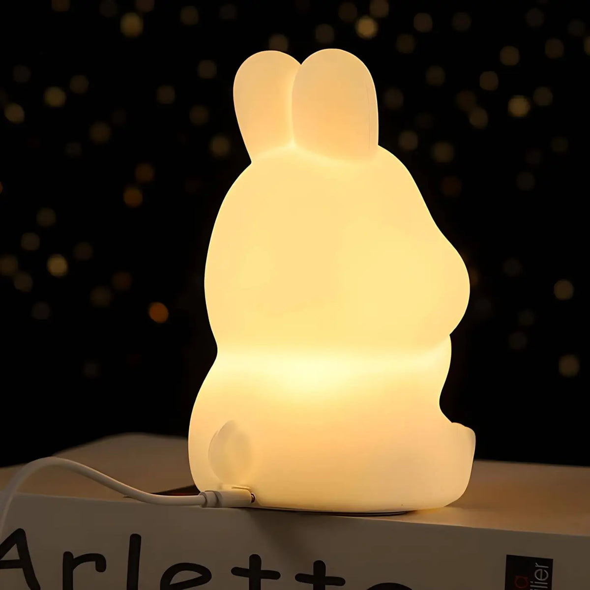 Veilleuse lapin LED intégrée, variations de couleur