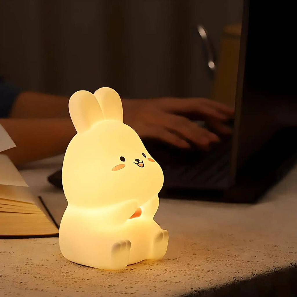 Veilleuse lapin LED intégrée, variations de couleur