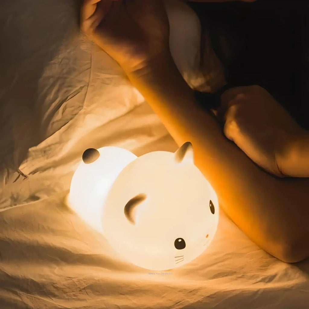 Veilleuse petit animal en silicone souple, style moderne