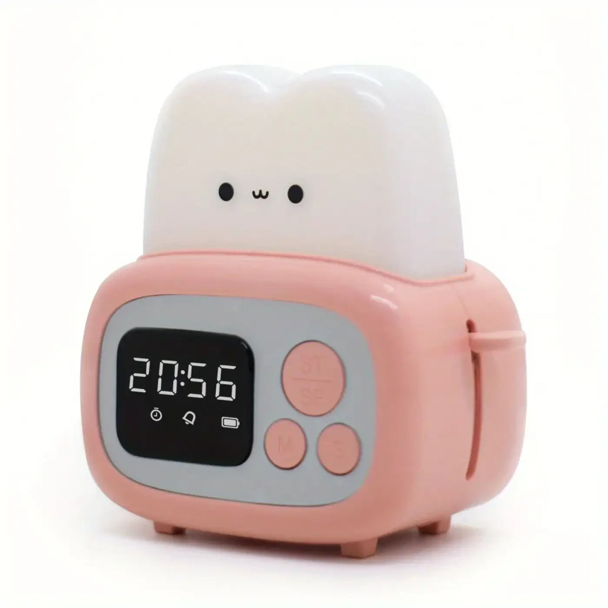 Veilleuse kawaii avec fonction réveil, vert, rose ou jaune, rose