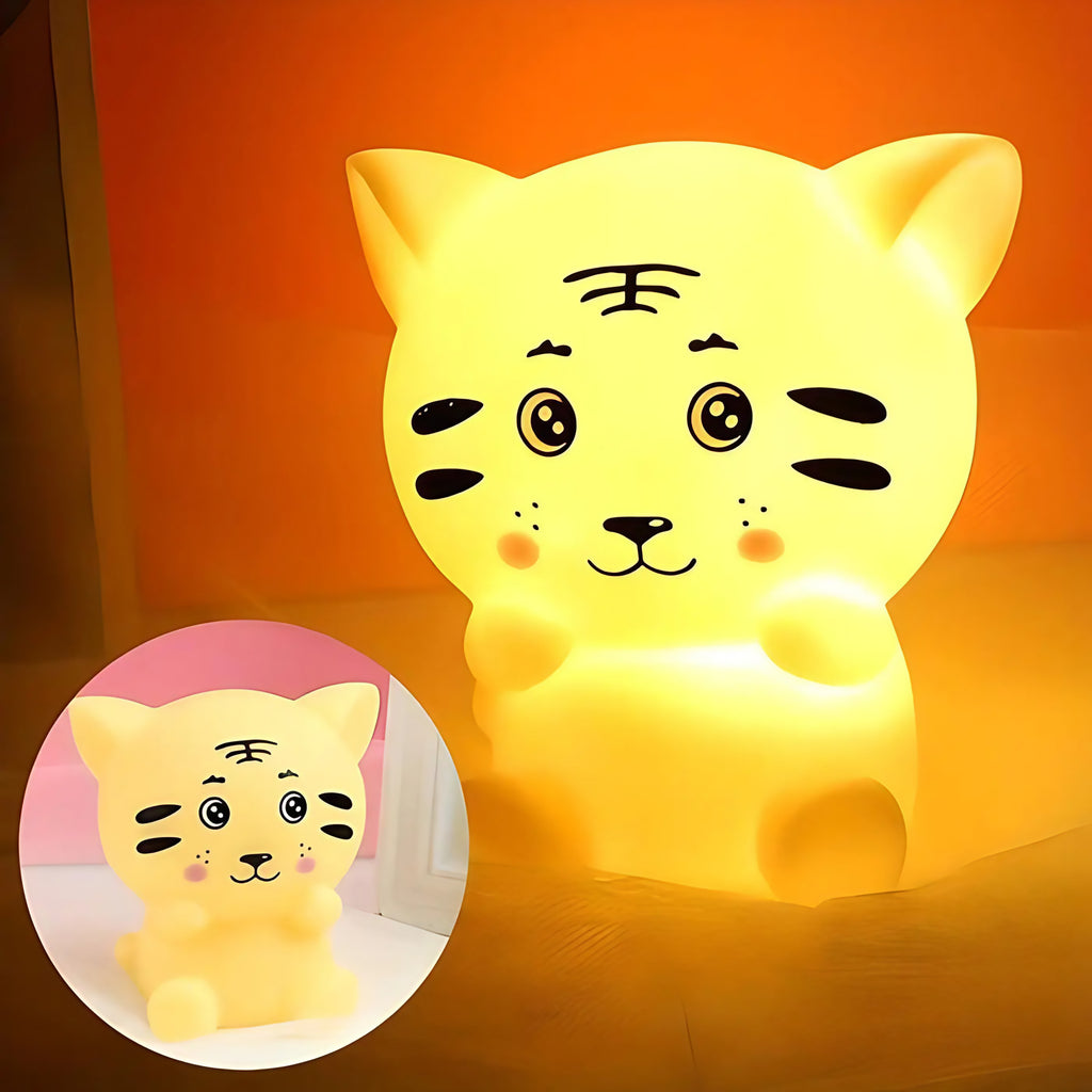 Veilleuse petit tigre, jaune, blanc, rose ou bleu, jaune