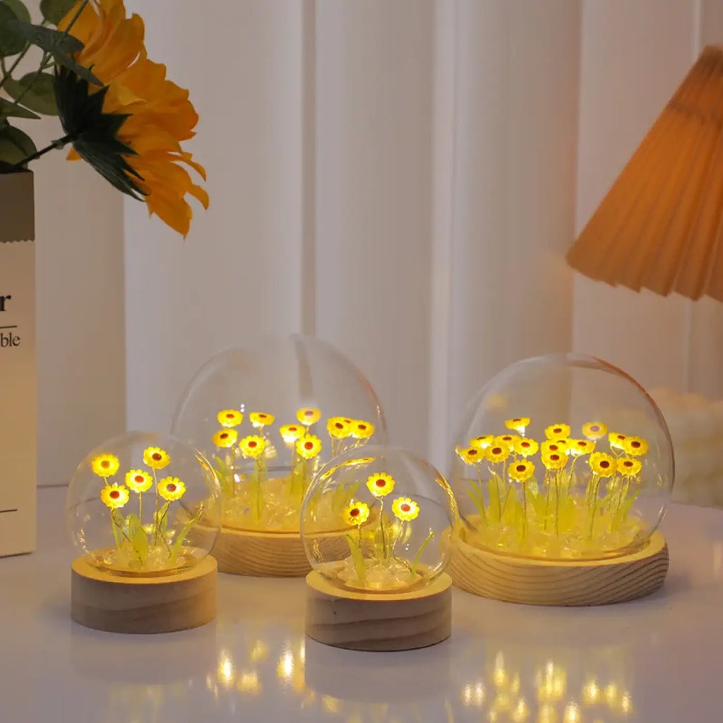 Veilleuse bouquet de tournesols, 10 ou 20 fleurs