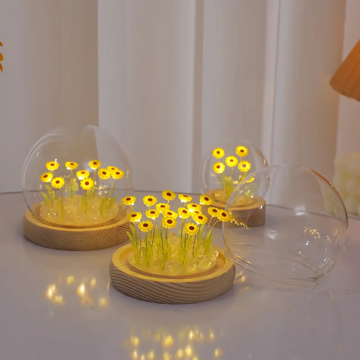 Veilleuse bouquet de tournesols, 10 ou 20 fleurs