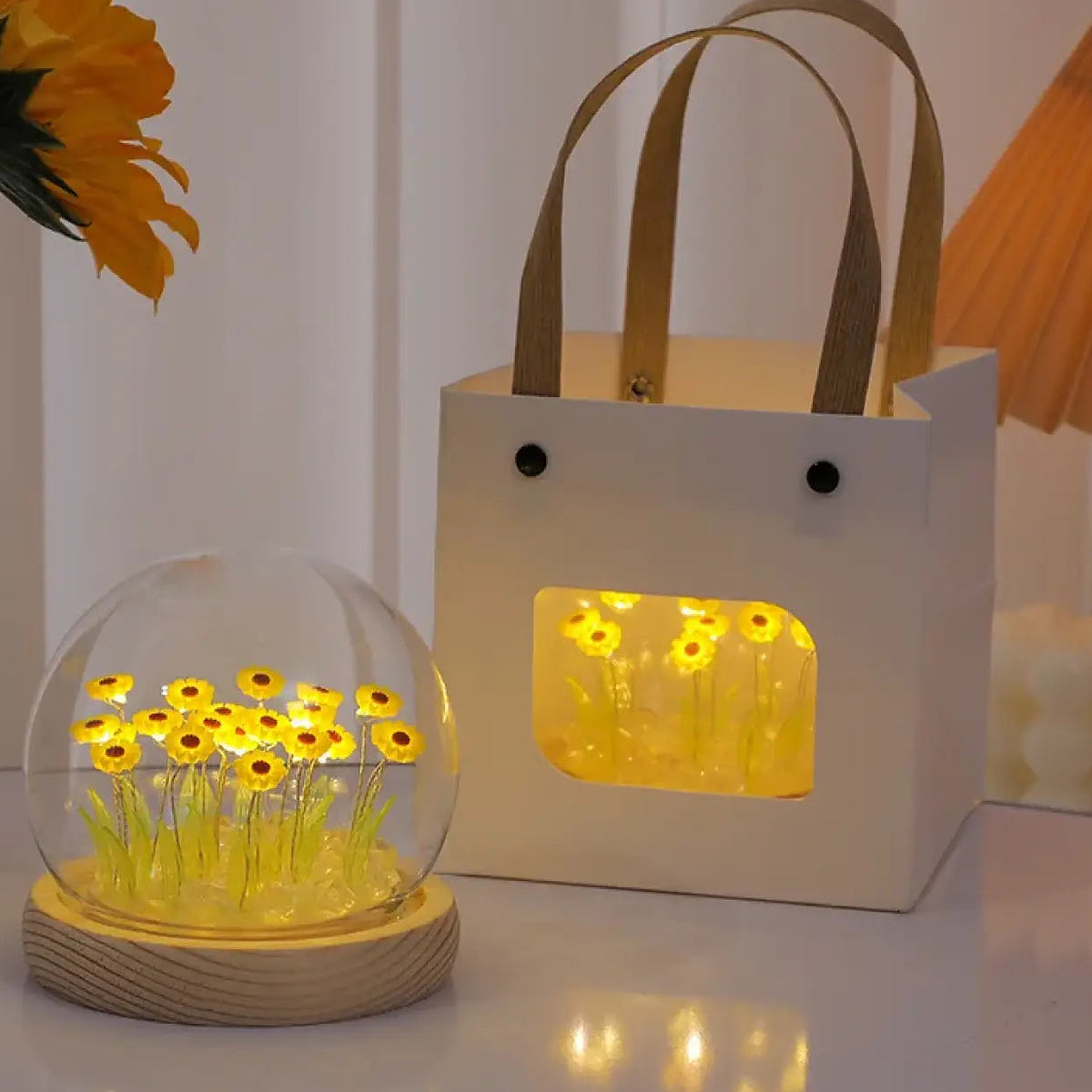Veilleuse bouquet de tournesols, 10 ou 20 fleurs